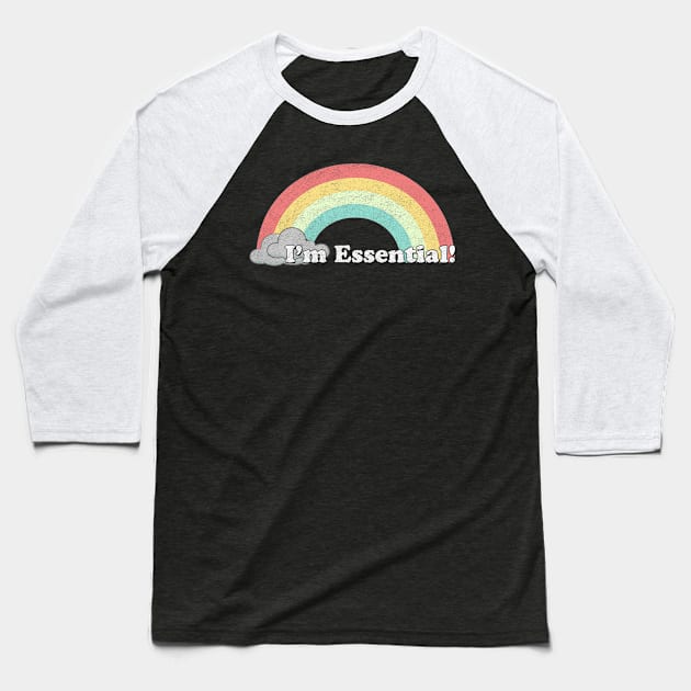 I'm Essential - Rainbow Baseball T-Shirt by karutees